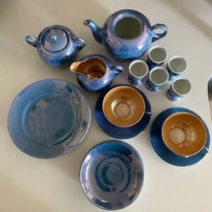 Blue Ceramic Tea Set